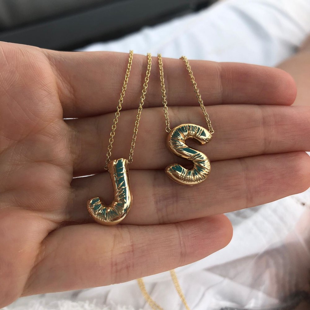 The Crystal Balloon Initial Necklace | Jennaration Boutique