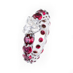Solitaire Heart Ruby Band