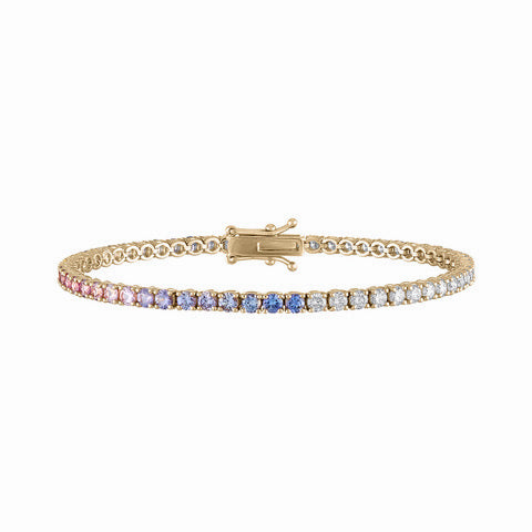 Multicolor Sapphire/Diamond Tennis Bracelet