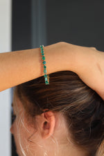 Multishape Green Topaz Tennis Bracelet