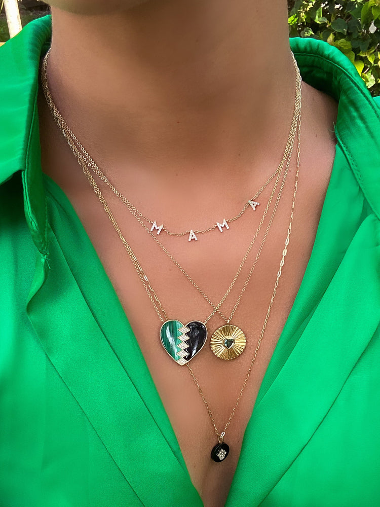 Emerald Heart Medallion Necklace