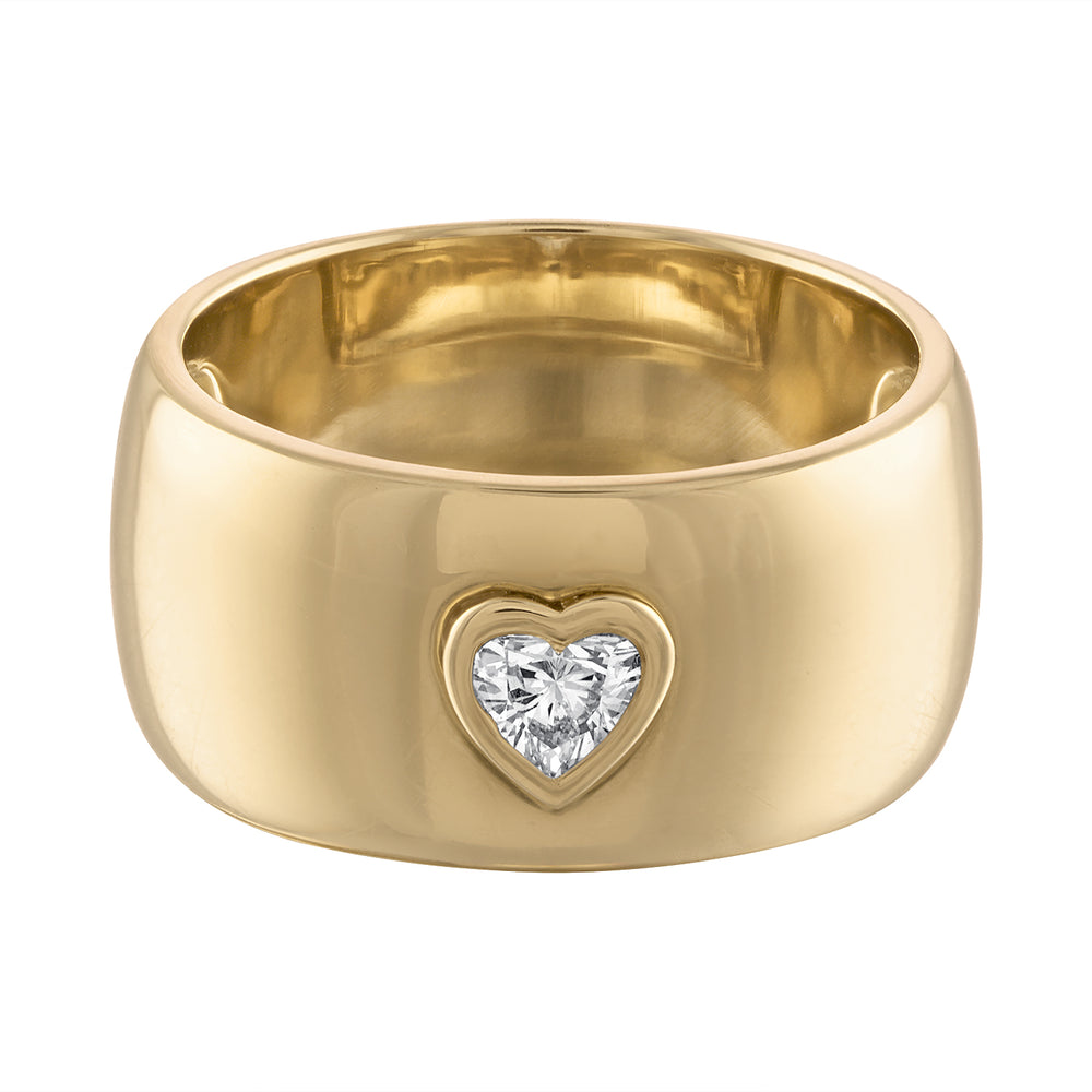 Diamond Heart Bezel Gold Ring BF SAMPLE