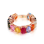 Multishape Multicolor Precious and Semiprecious Stones Ring