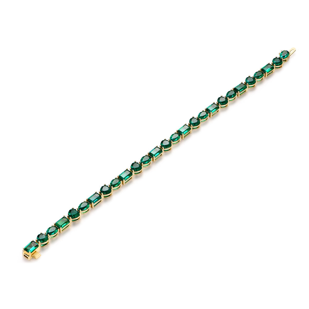 Multishape Green Topaz Tennis Bracelet