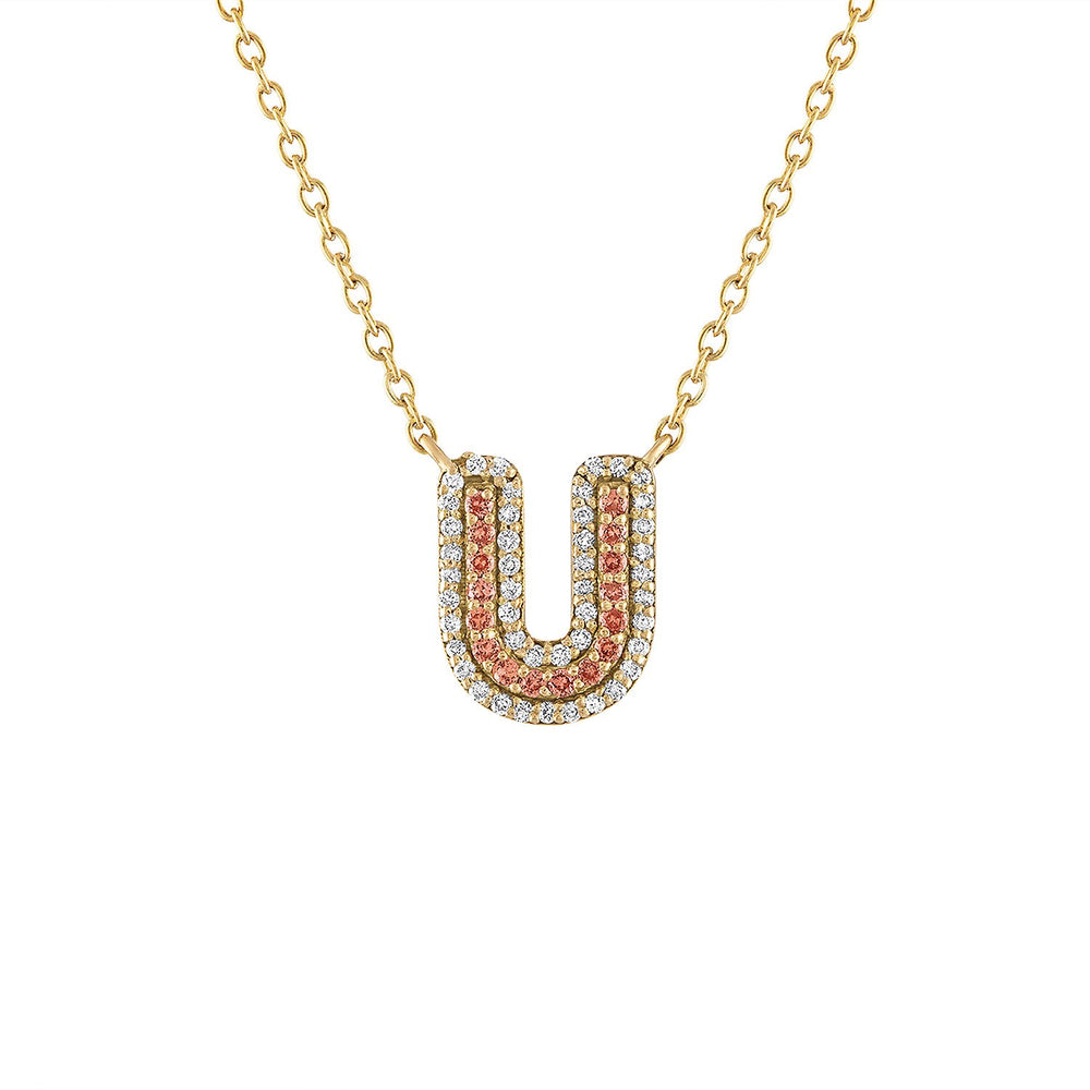 U Bold Initial Necklace BF SAMPLE