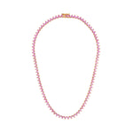 Pink Sapphire Hearts Tennis Necklace