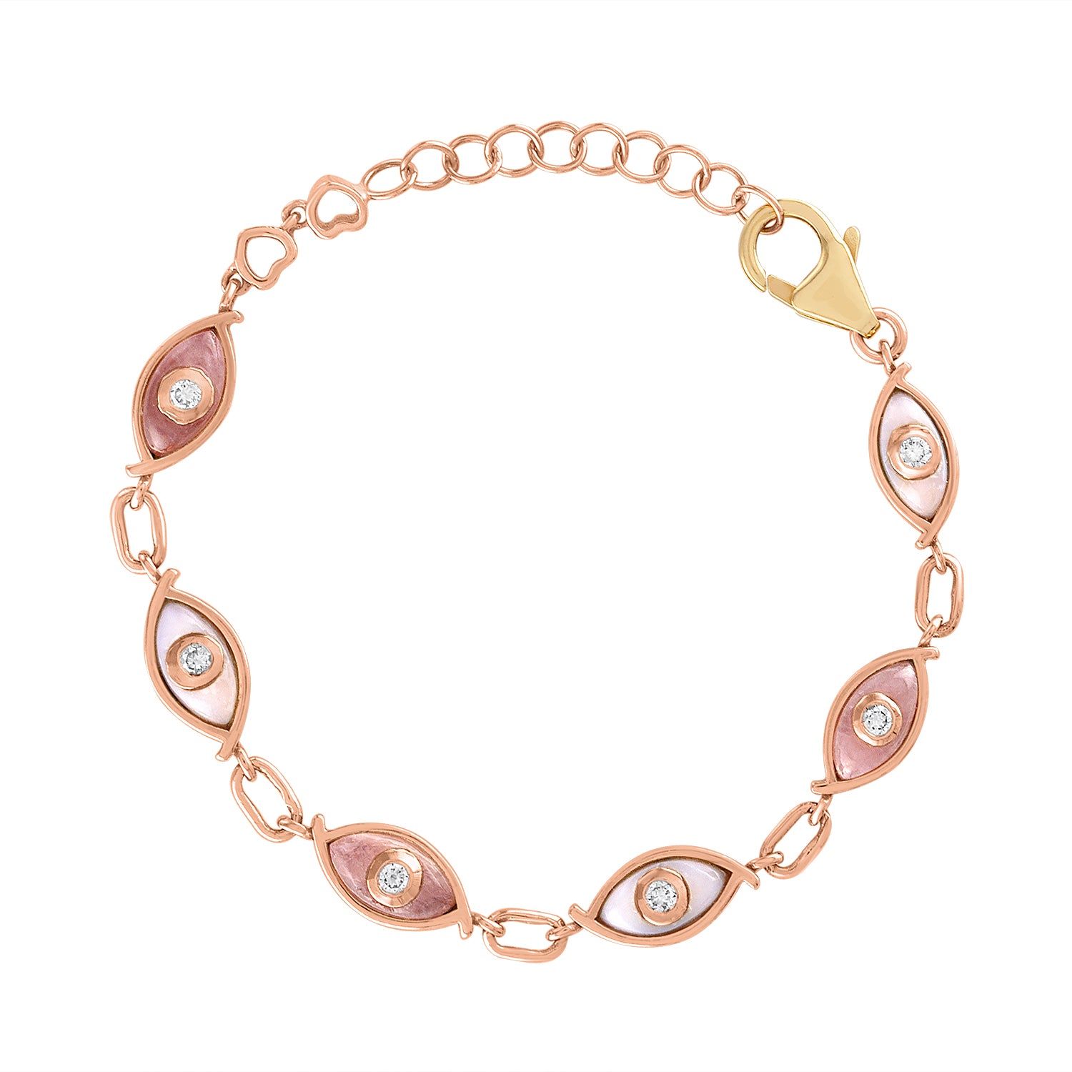 Evil Eye Bracelet For Women - Cuban Link Chain, Adjustable Rose Gold Plated, Dainty Everyday Jewelry Gift For Her