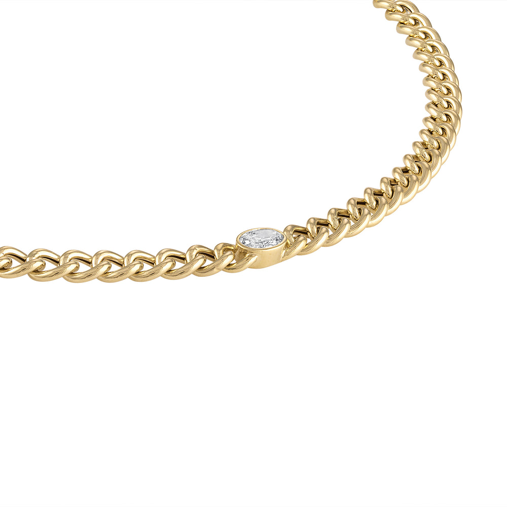 Oval Diamond Cuban Necklace