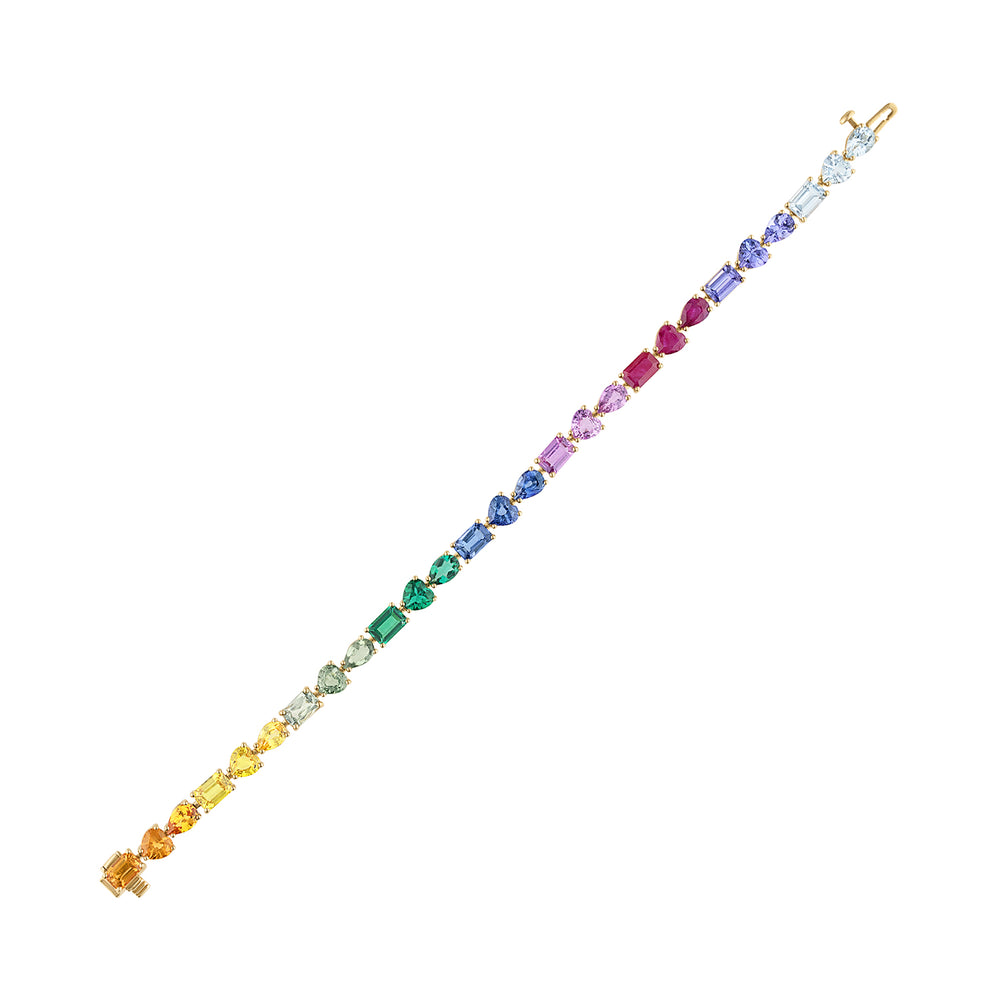 Multishape Multicolor Block Tennis Bracelet